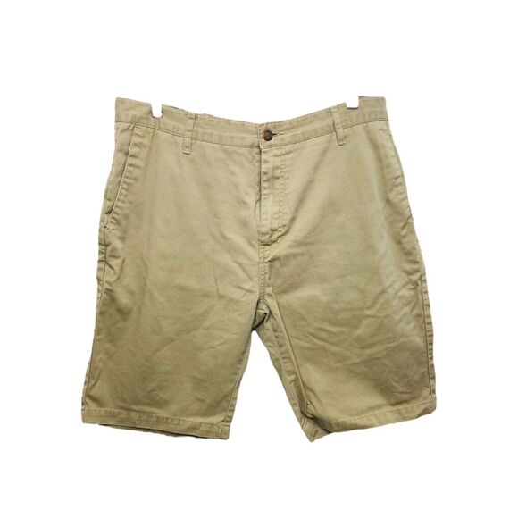 Volcom Men's Short's Tan Flat Front Knee Length Pockets Size 36 - Picture 1 of 8